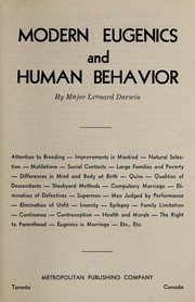 Cover of: Modern eugenics and human behavior