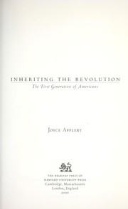 Cover of: Inheriting the revolution : the first generation of Americans by 