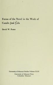 Cover of: Forms of the novel in the work of Camilo José Cela