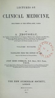 Cover of: Lectures on clinical medicine at the Hotel-Dieu, Paris by A. Trousseau