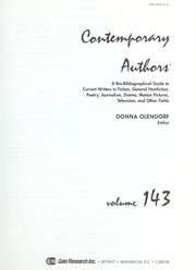 Cover of: Contemporary Authors, Vol. 143