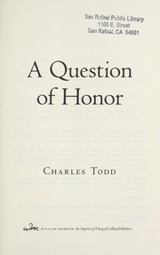 Cover of: A question of honor | Charles Todd