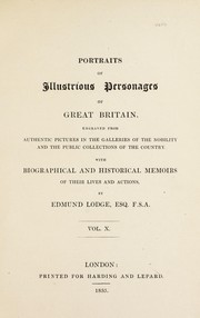 Cover of: Portraits of illustrious personages of Great Britain by Edmund Lodge