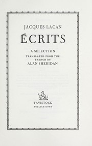 Cover of: Ecrits : a selection by 