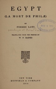 Cover of: Egypt: La mort de Philae