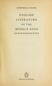 Cover of: English literature of the Middle Ages