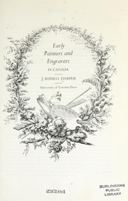 Cover of: Early painters and engravers in Canada