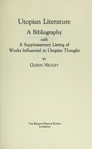 Cover of: Utopian literature by Glenn Robert Negley