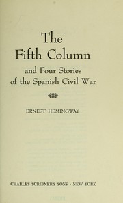 Cover of: The fifth column : and four stories of the Spanish Civil War by 