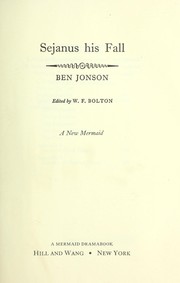 Cover of: Sejanus his fall. by Ben Jonson