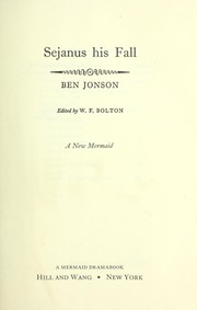 Cover of: Sejanus his fall. by Ben Jonson, Ben Jonson