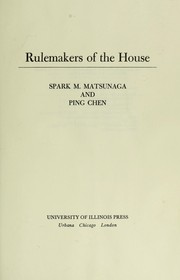 Cover of: Rulemakers of the House