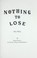 Cover of: Nothing to lose
