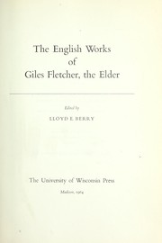 Cover of: The English works of Giles Fletcher, the Elder.