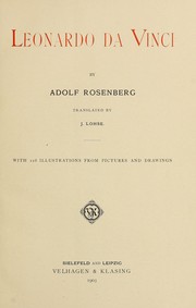 Cover of: Leonardo da Vinci by Rosenberg, Adolf