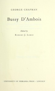 Cover of: Bussy D'Ambois. by George Chapman