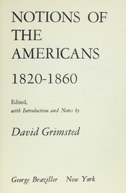 Cover of: Notions of the Americans 1820-1860