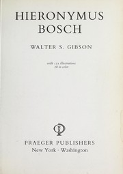 Cover of: Hieronymus Bosch by Walter S. Gibson