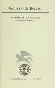 Cover of: Gonzalo de Berceo. by Keller, John Esten.