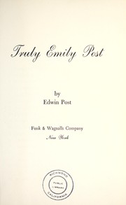 Cover of: Truly Emily Post | Edwin Post
