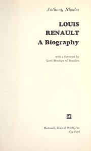 Cover of: Louis Renault; a biography