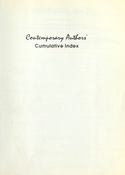 Contemporary authors cumulative index