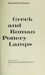 Greek and Roman pottery lamps by Donald M. Bailey