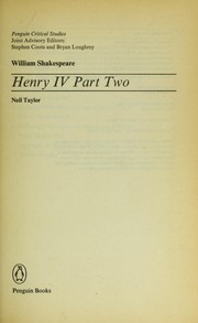 Cover of: William Shakespeare, Henry IV Part Two