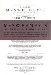 Cover of: McSweeney's Issues One Through Three (Mcsweeney's)