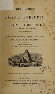 Cover of: Discoveries in Egypt, Ethiopia, and the Peninsula of Sinai | Richard Lepsius