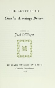 Cover of: Letters by Charles Armitage Brown
