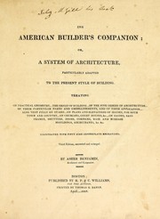 Cover of: The American builder's companion by Asher Benjamin