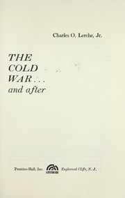 Cover of: The cold war and after