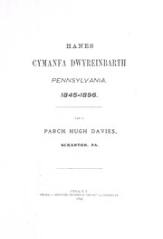 Cover of: Hanes Cymanfa Dwyreinbarth Pennsylvania, 1845-1896