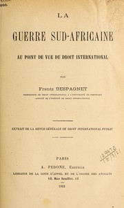 Cover of: La guerre Sud-Africaine: au point de vue du droit international