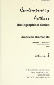 Cover of: Contemporary Authors Bibliographical Series by Matthew C. Roudanbe