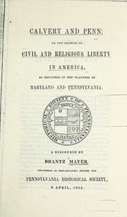 Cover of: Calvert and Penn by Brantz Mayer