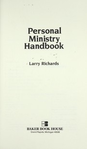 Cover of: Personal Ministry Handbook by Larry Richards