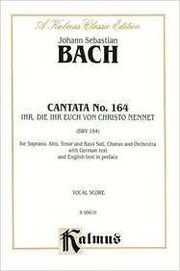 Cover of: Cantata No. 164 by Johann Sebastian Bach