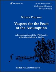 Cover of: Vespers for the Feast of the Assumption: a reconstruction of the 1744 service at the Ospedaletto in Venice