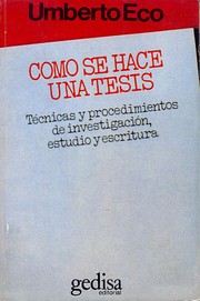 Cover of: Cómo se hace una tesis: Técnicas y procedimientos de estudio, investigación y escritura