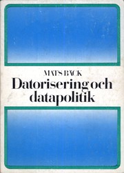 Cover of: Datorisering och datapolitik