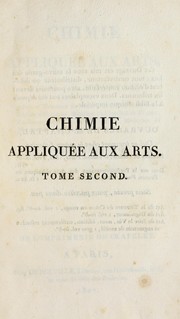 Cover of: Chimie appliquée aux arts
