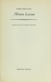 Cover of: Manon Lescaut (Classics) by Abbé Prévost