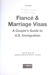 Cover of: Fiance  & marriage visas: a couple's guide to U.S. immigration