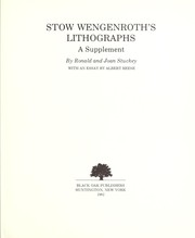 Cover of: Stow Wengenroth's lithographs: a supplement