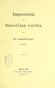 Cover of: Impotentia et sterilitas virilis
