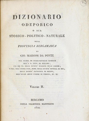 Dizionario odeporico (1819 edition) | Open Library