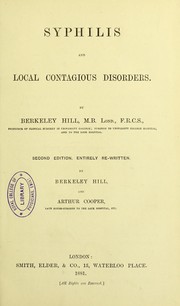 Cover of: Syphilis and local contagious disorders by Arthur Cooper, Berkeley Hill