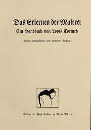 Cover of: Das Erlernen der Malerei by Lovis Corinth